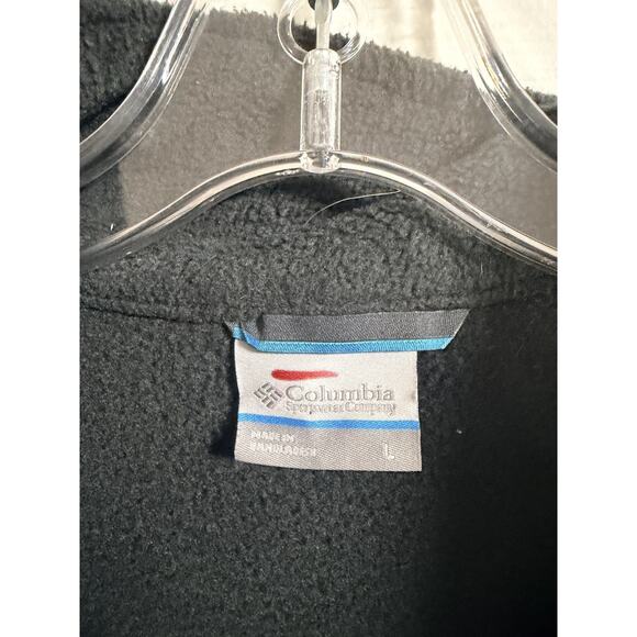 Columbia Fleece Zip up Jacket Black Men's Large - Picture 3 of 4